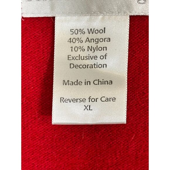 Soft Surroundings Wool Floral Burnout Sweater XL Oversized Velvet Asian Chic 80s - Picture 11 of 13